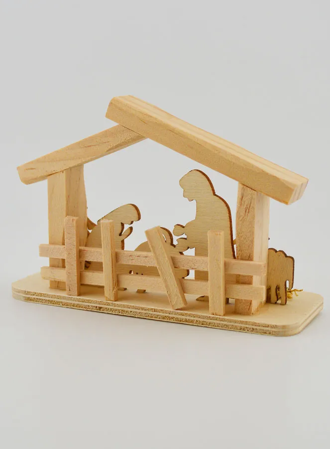 Nativity Scene in Natural Wood – 10cm (pic 4)