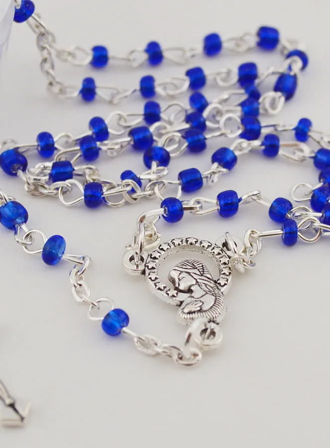Children's Lourdes Rosary with Blue Beads (pic 4)