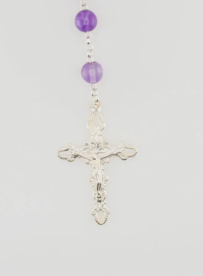 Amethyst Beads and Solid Silver Rosary (pic 3)