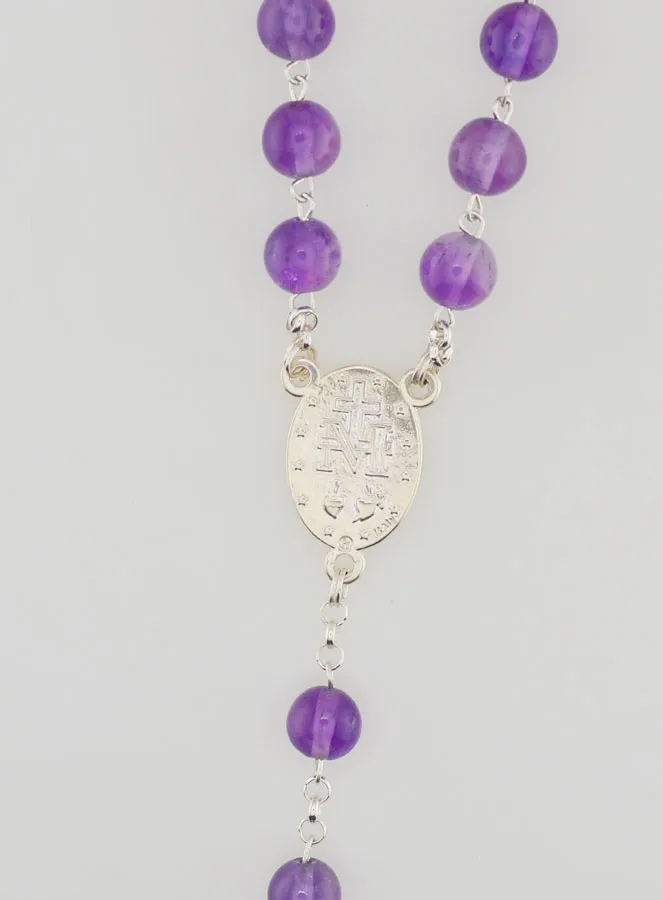 Amethyst Beads and Solid Silver Rosary (pic 4)