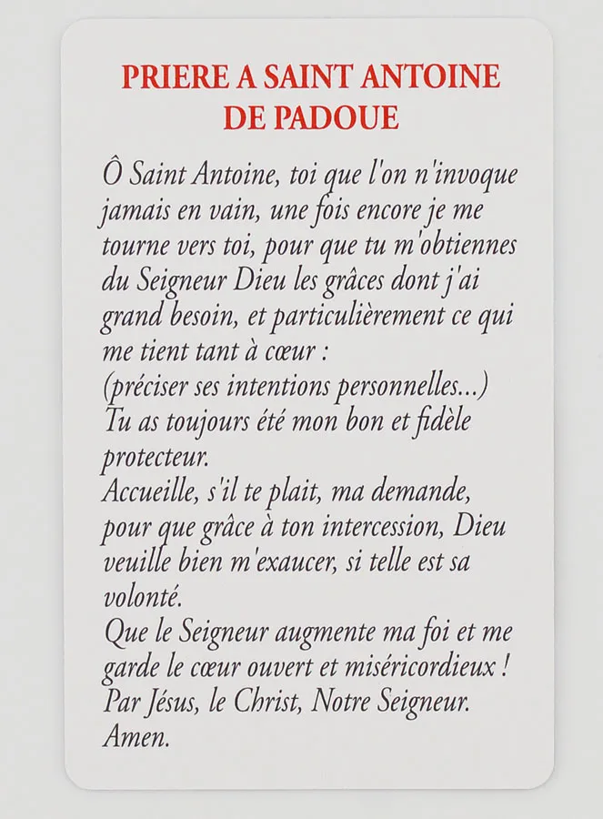 Saint Anthony Prayer Card (pic 2)