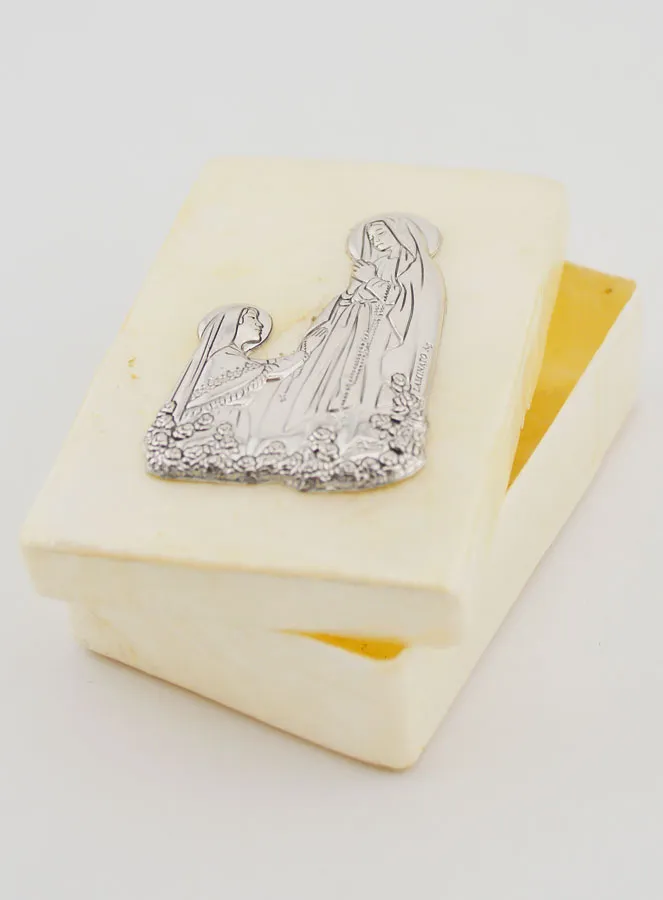 Silver and Mother of Pearl Rosary Box (pic 3)