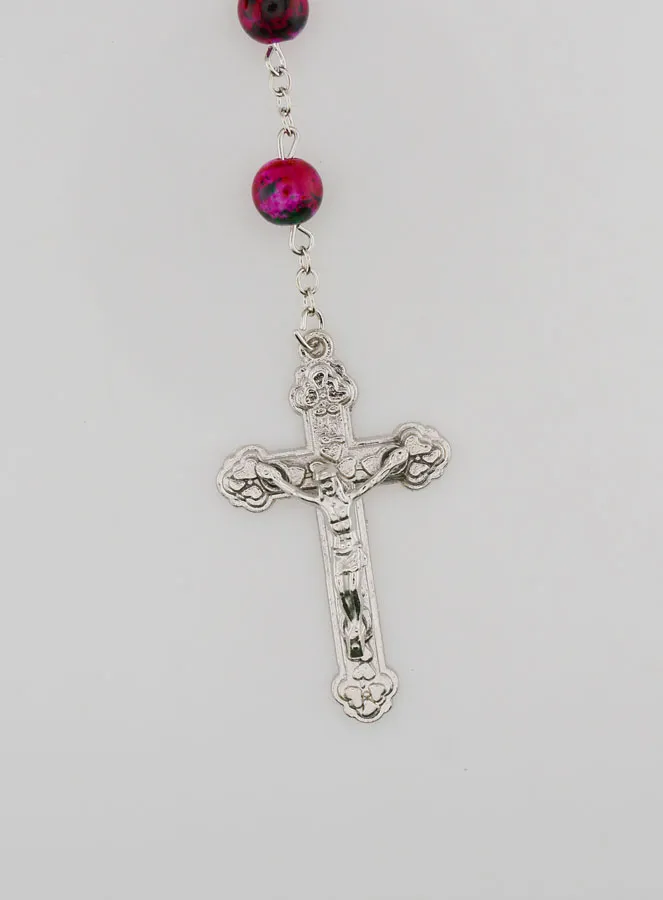 Fashion Rosary with Pink Mother of Pearl Beads (pic 3)