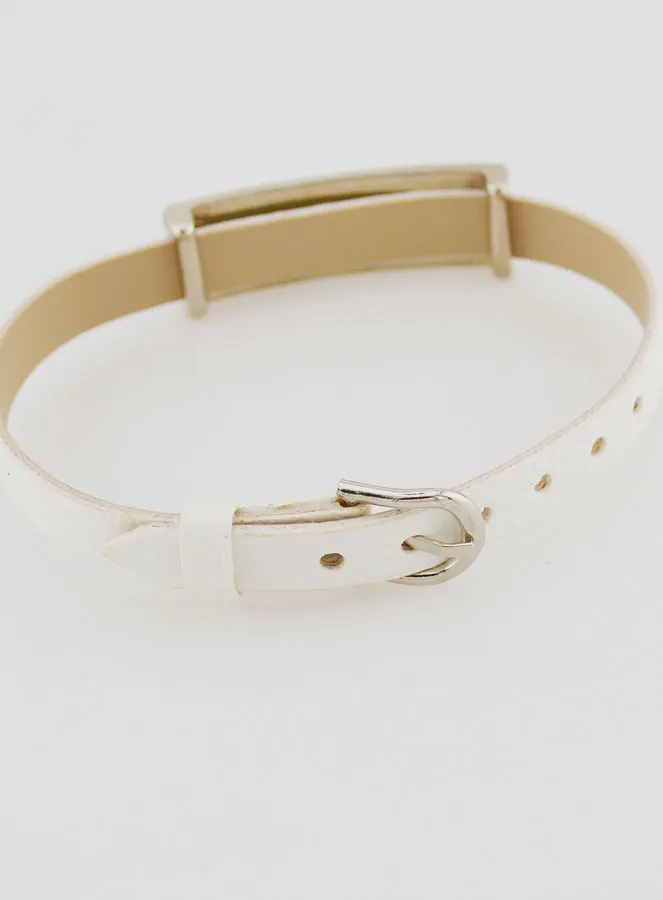 All Saints White Leather Bracelet (pic 4)