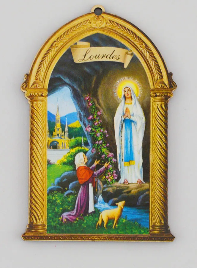 Wooden Decade Rosary Gift + Lourdes Icon Souvenir (pic 3)
