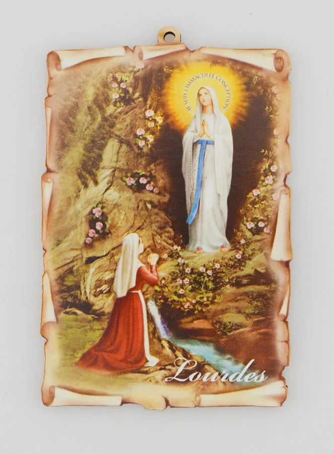 Wooden Decade Rosary Gift + Lourdes Icon Souvenir (pic 3)