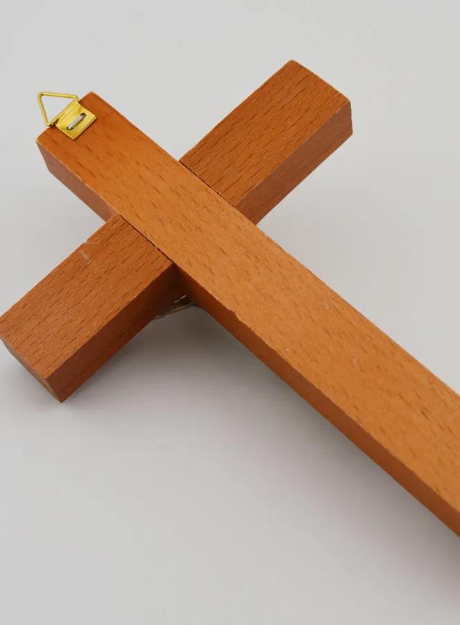 Silvery Christ Wood Crucifix (pic 4)