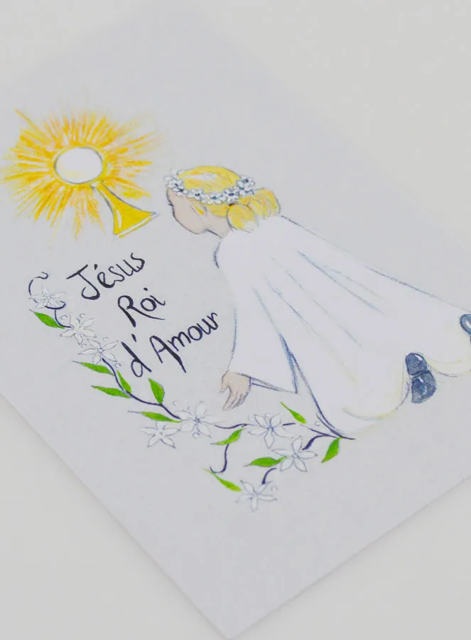 Jesus King of Love Girl Communion Card (pic 3)