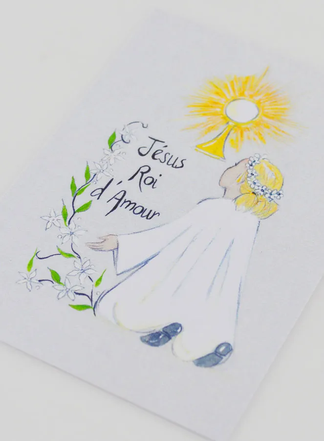 Jesus King of Love Girl Communion Card (pic 4)