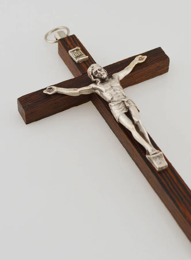 Silver Metal Christ & Wood Crucifix (pic 3)