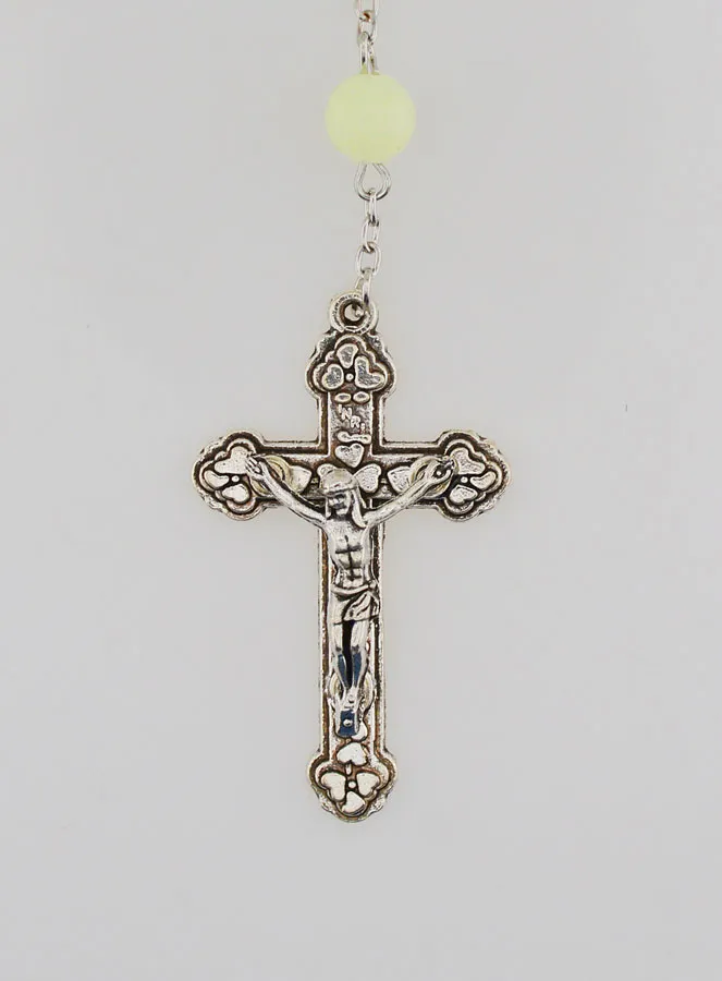 Fluorescent Rosary on a Silvery Chain (pic 3)