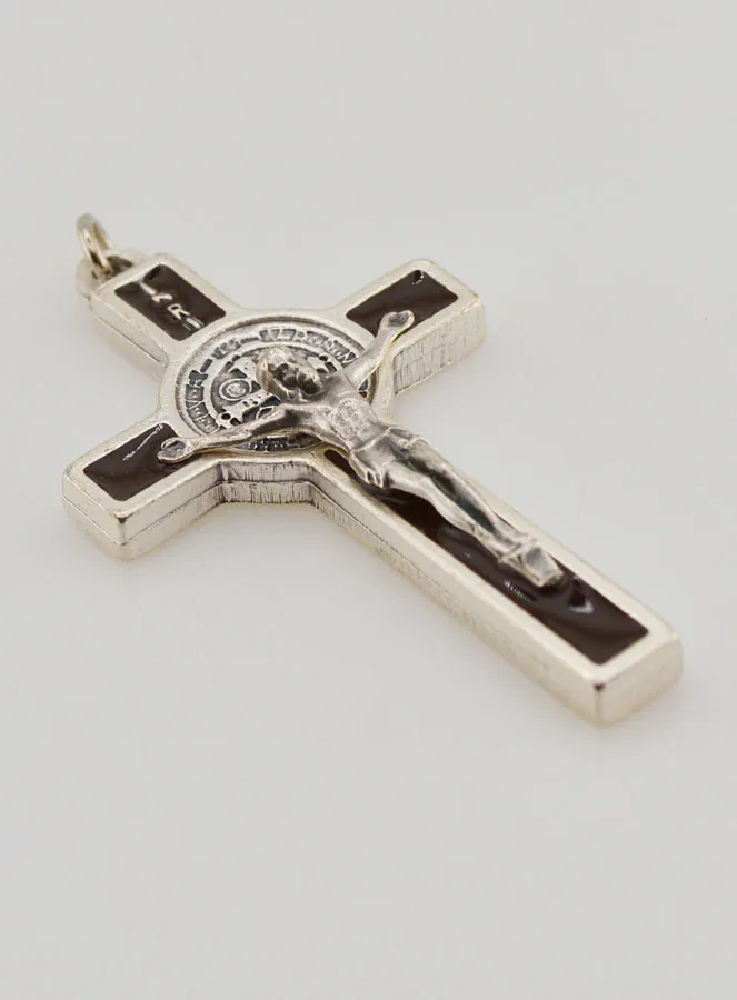 Saint Benedict Brown Cross Pendant - 5 cm (pic 3)