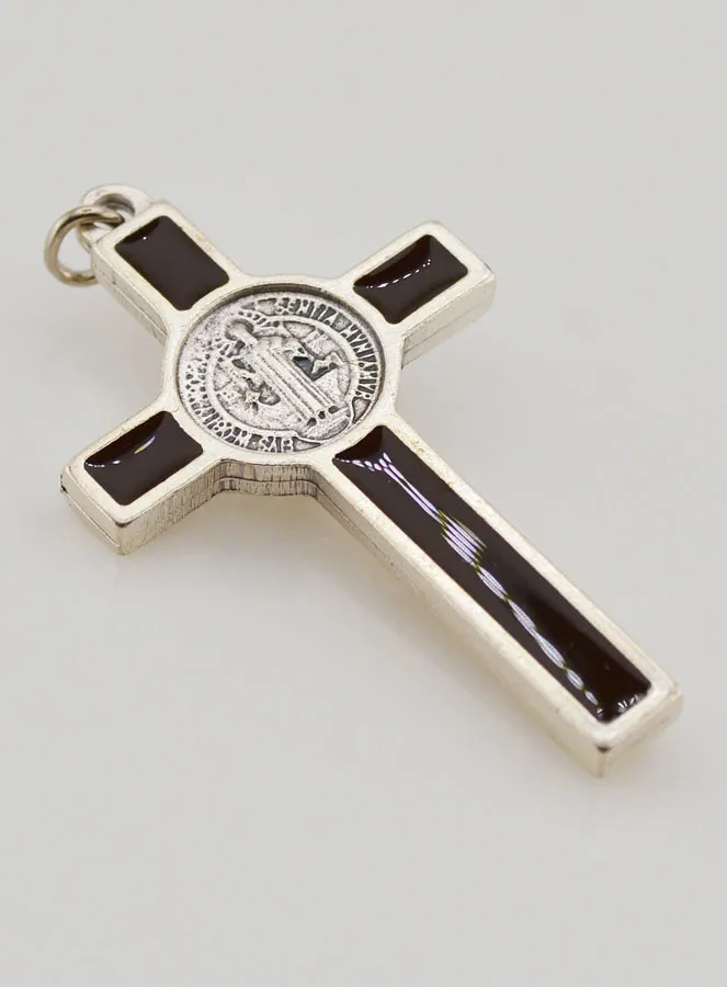 Saint Benedict Brown Cross Pendant - 5 cm (pic 4)