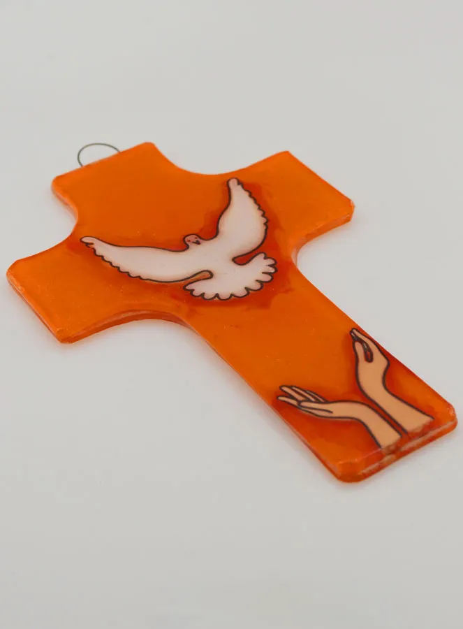 Holy Spirit Dove Glass Cross (pic 3)