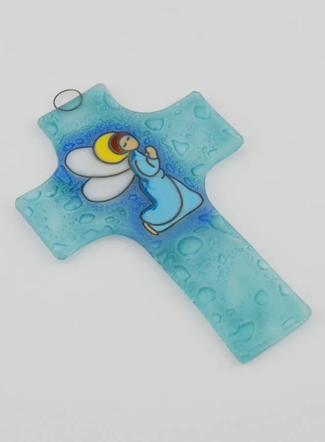 Angel in Prayer Glass Cross (pic 3)