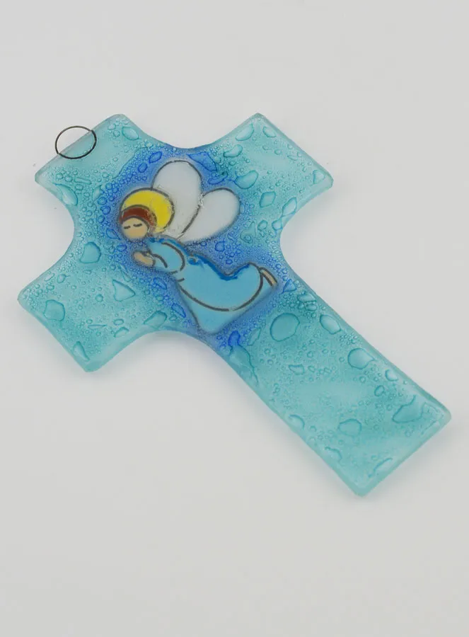 Angel in Prayer Glass Cross (pic 4)