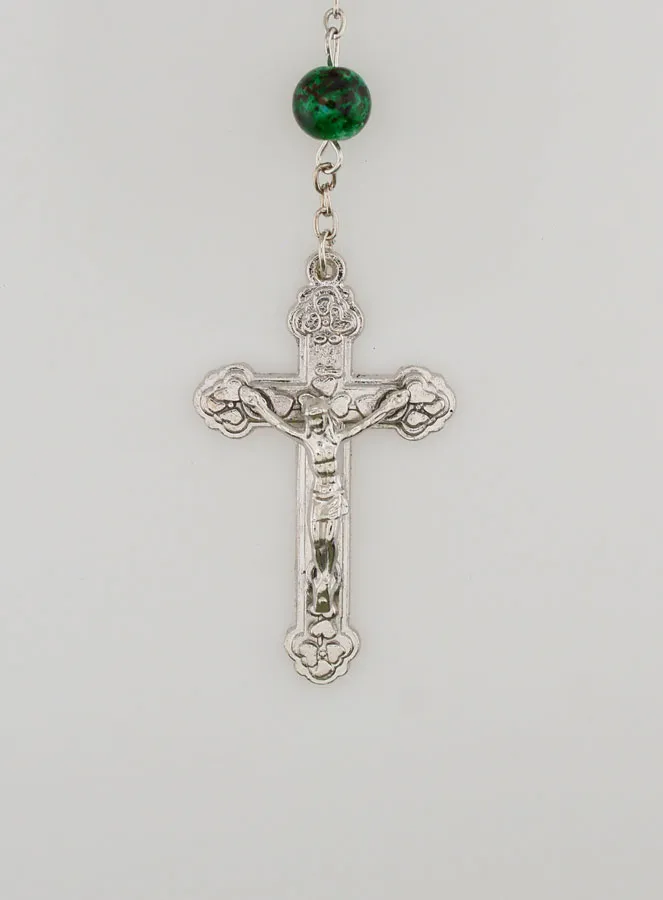 Lourdes Rosary with Green Mother of Pearl Beads (pic 3)