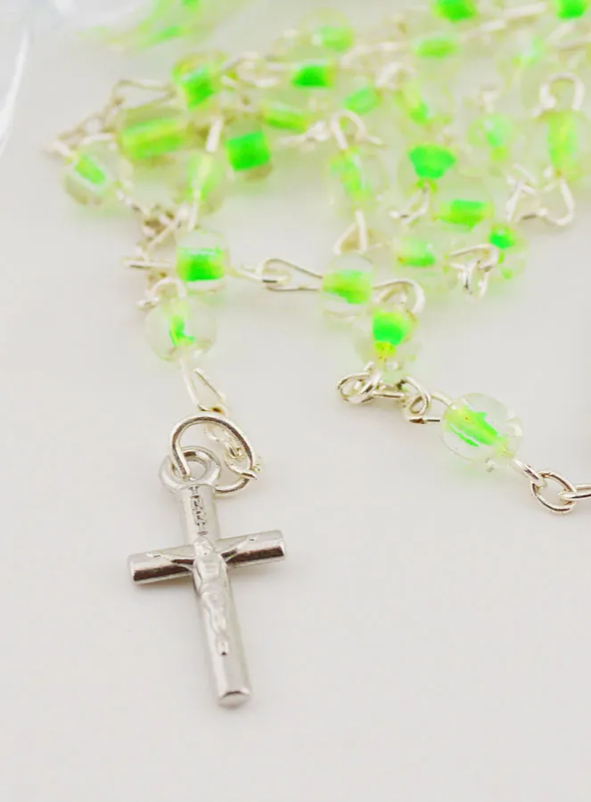 Children's Rosary with Green Beads - Candy Box (pic 3)