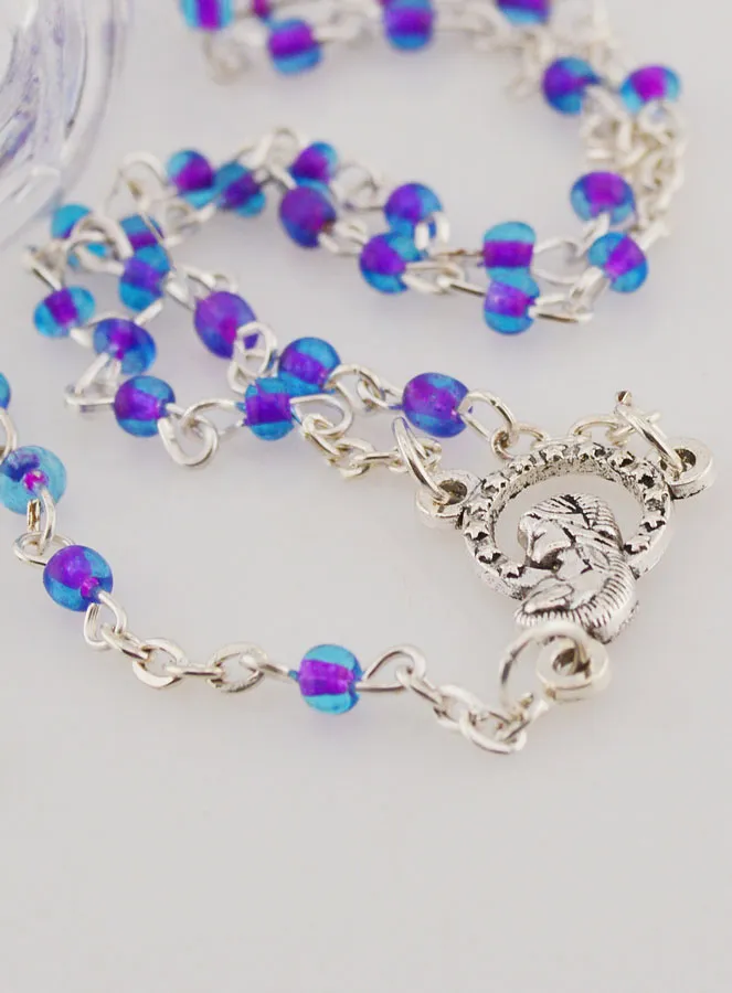 First Communion Rosary with Purple Beads (pic 4)