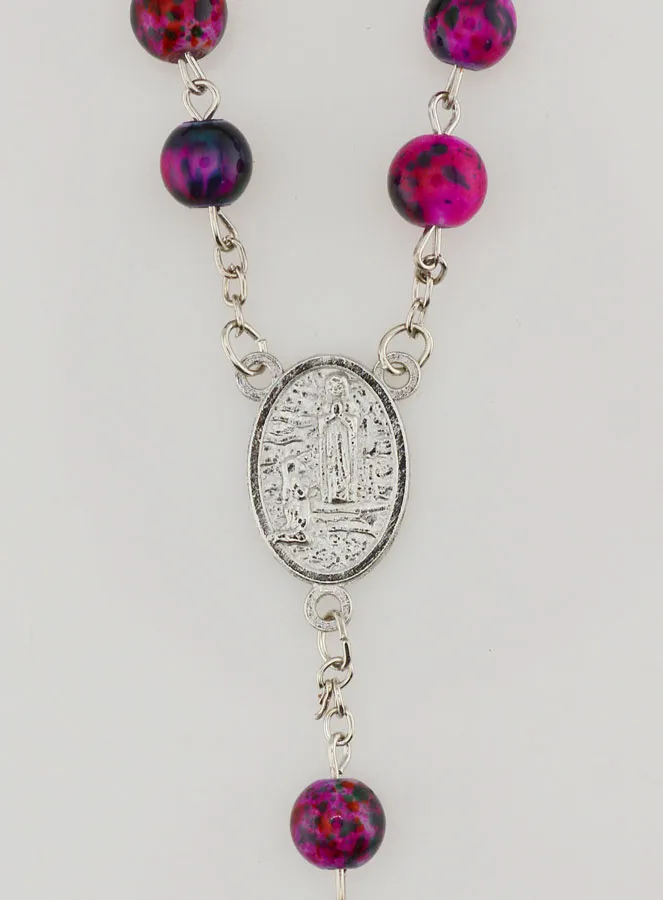 Children's Pink Mother of Pearl Rosary (pic 4)