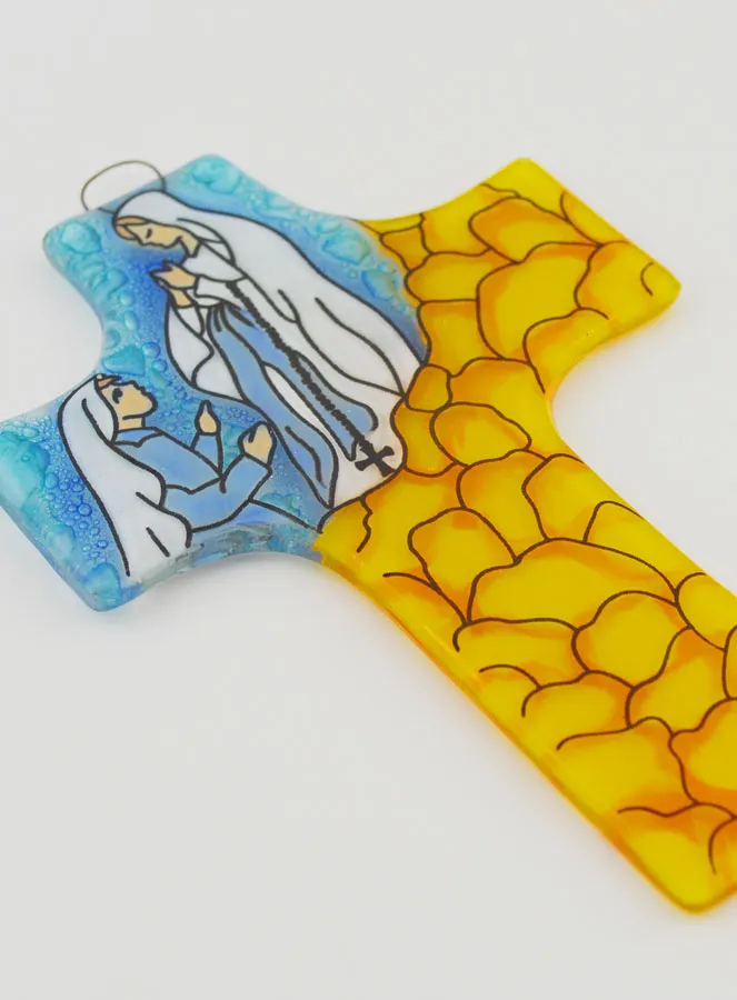 Our Lady of Lourdes Glass Cross (pic 3)