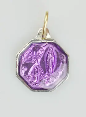 Our Lady of Lourdes Purple Medal - 1,1 cm (pic 1)