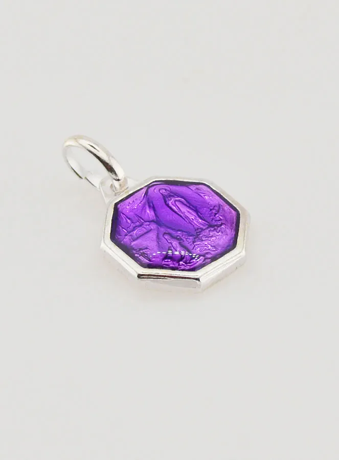 Our Lady of Lourdes Purple Medal - 1,1 cm (pic 3)