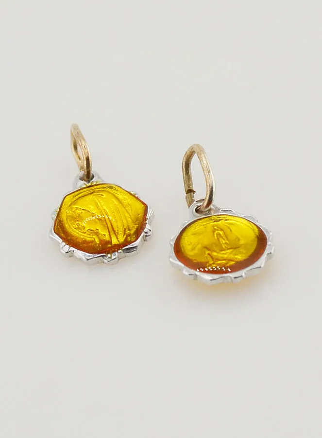 Virgin Mary Medal 0,8 cm - Yellow (pic 2)