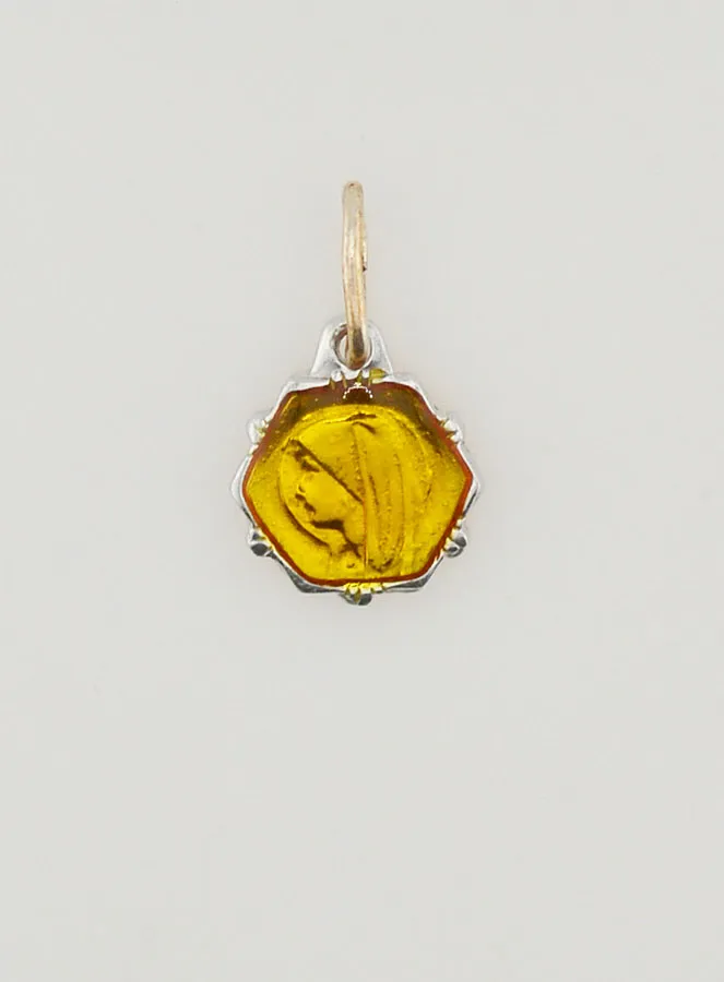 Virgin Mary Medal 0,8 cm - Yellow (pic 3)