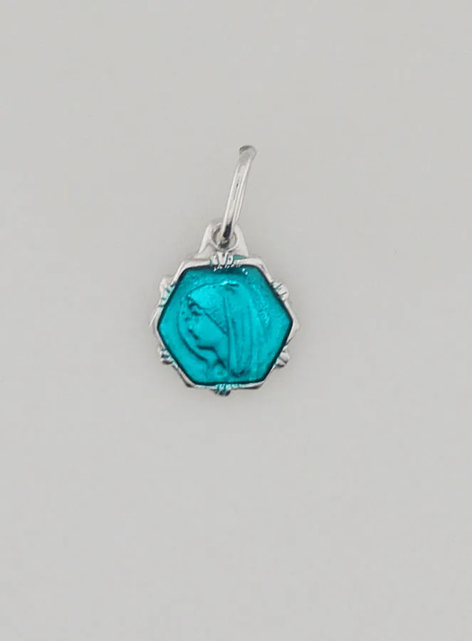 Virgin Mary Medal 0,8 cm - Turquoise (pic 3)