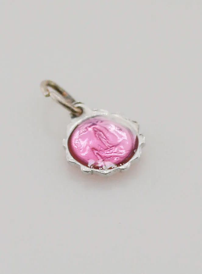 Virgin Mary Medal 0,8 cm - Fuchsia Pink (pic 4)