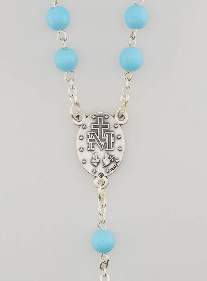 Rosary with Blue Glass Beads (pic 4)