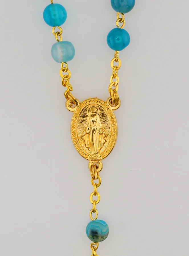 Agate Beads Rosary - Golden Chain (pic 4)