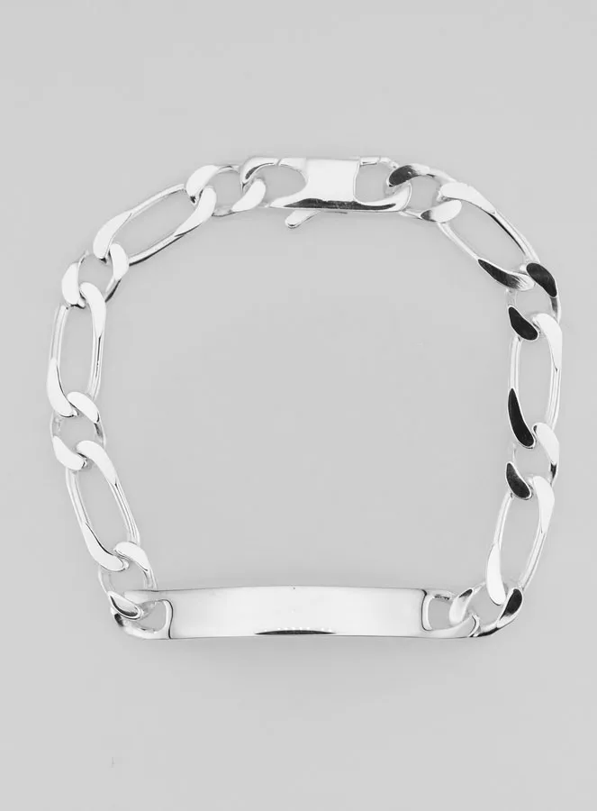 Matt Silver Curb Bracelet 21 cm - Figaro Mesh 0,7 cm (pic 3)