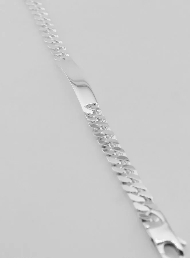 Silver Gourmette Bracelet Identity 19 cm - Mesh 0,7 cm (pic 2)