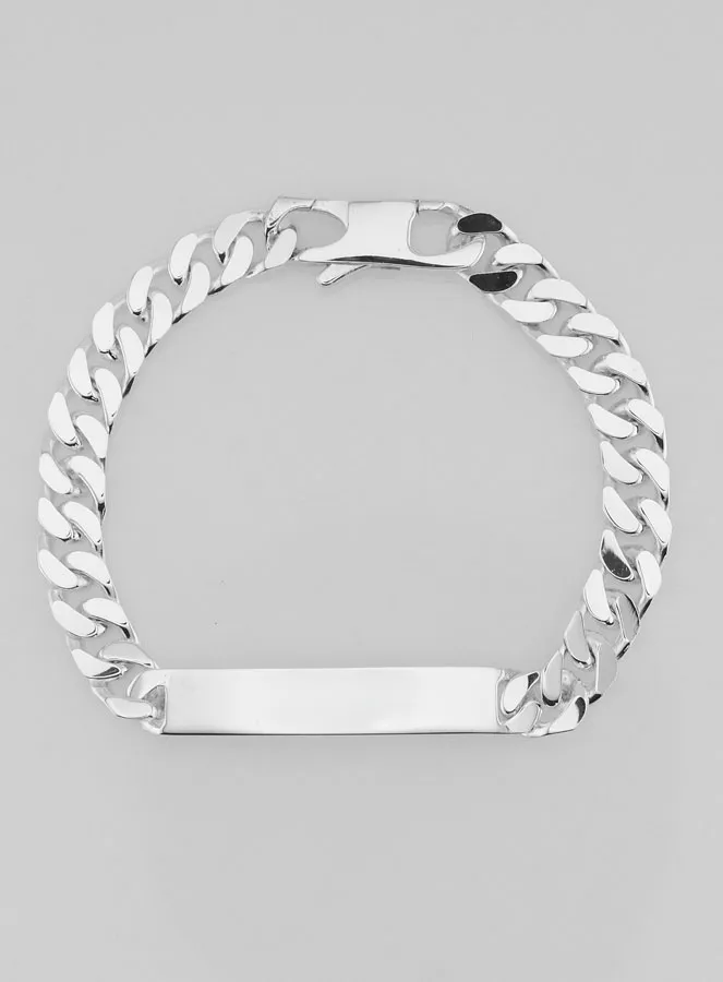 Silver Gourmette Bracelet Identity 19 cm - Mesh 0,7 cm (pic 3)