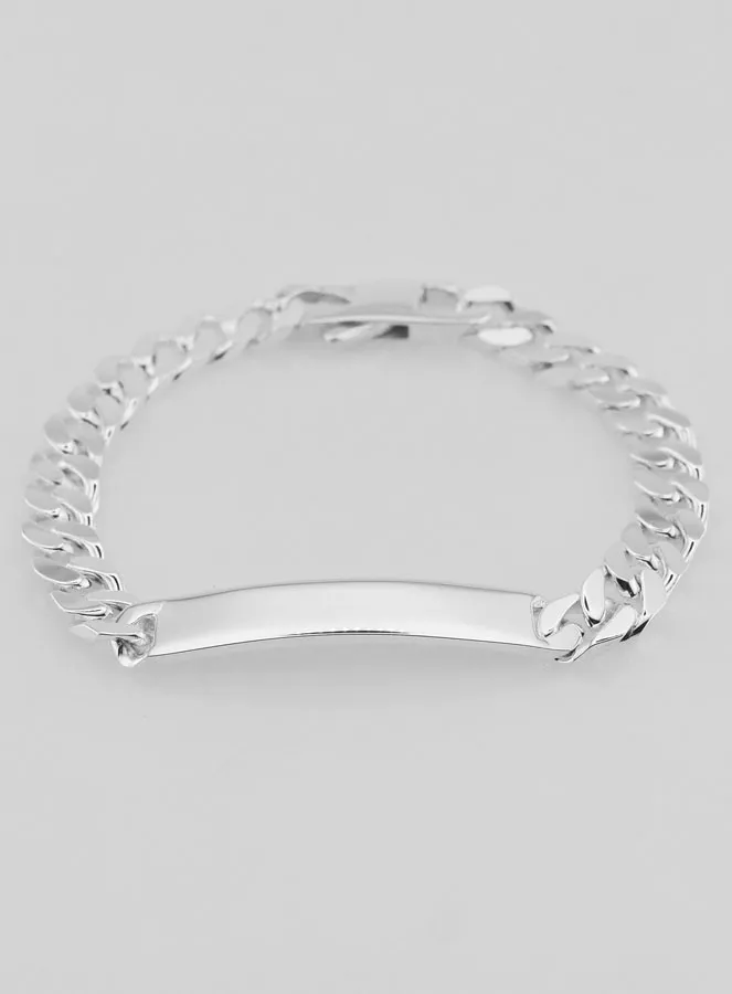 Silver Gourmette Bracelet Identity 19 cm - Mesh 0,7 cm (pic 4)