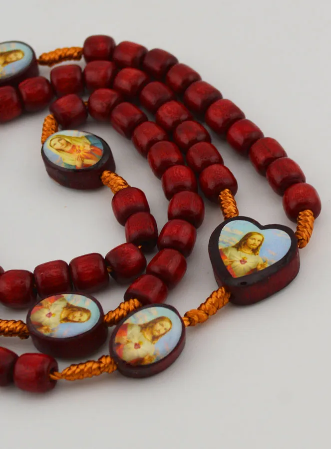Rosary of the United Hearts of Jesus and Mary - Wooden Beads (pic 4)