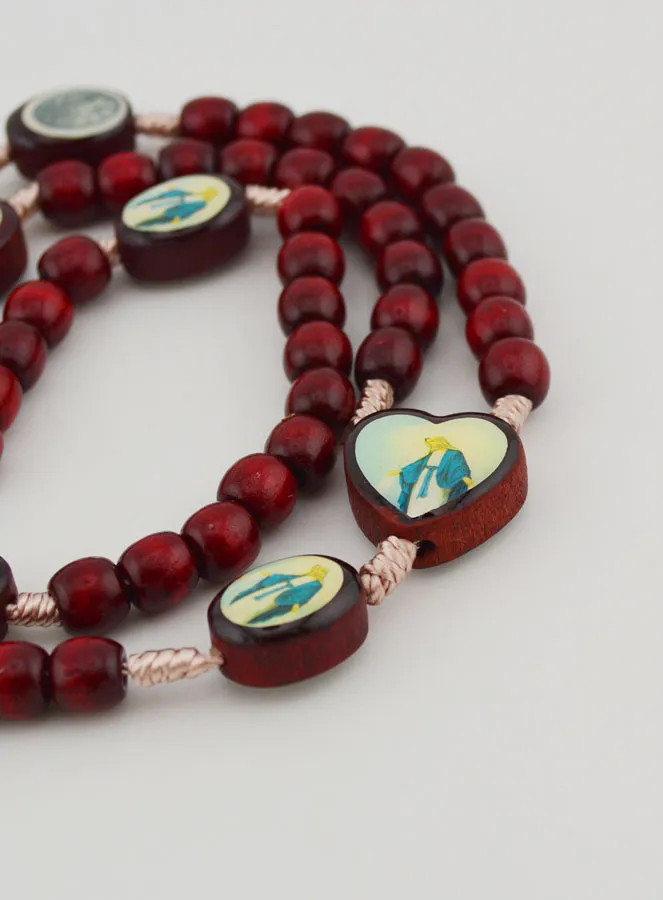 Our Lady of Miracles Rosary - Wooden Beads (pic 4)