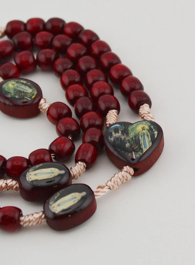 Our Lady of Lourdes Rosary - Wooden Beads (pic 4)
