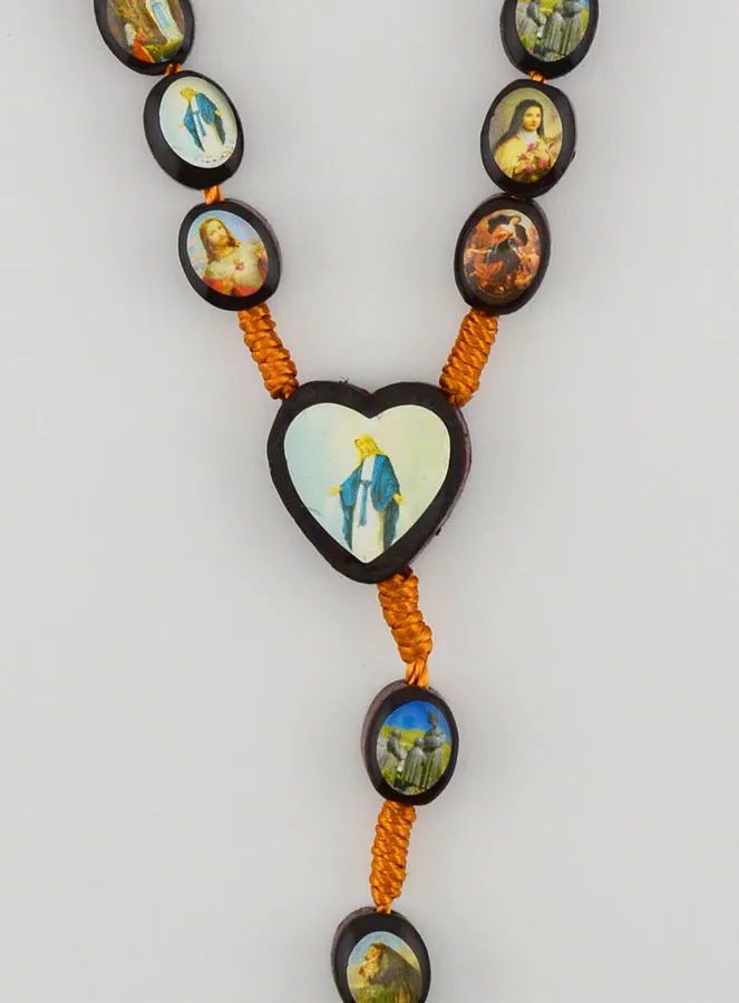 Our Lady of Miracles Wooden Rosary - 60cm (pic 4)
