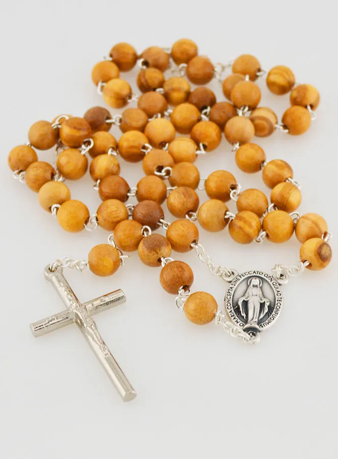 Rosary with Our Lady of Miracles Medal - Wooden Beads (pic 4)