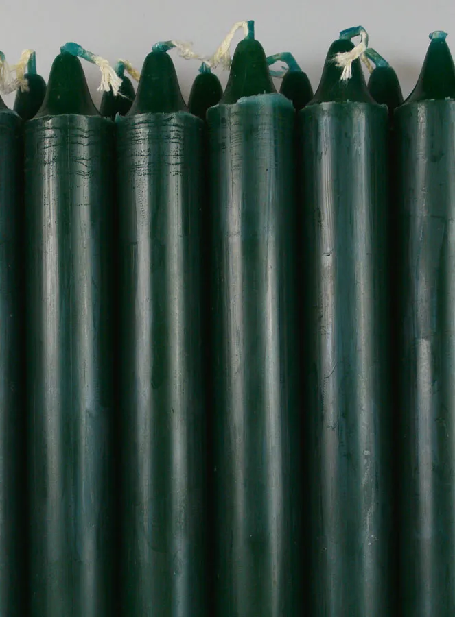 12 Solid Colour Prayer Candles - Fir Green (pic 3)