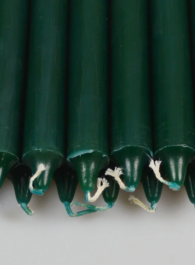12 Solid Colour Prayer Candles - Fir Green (pic 4)