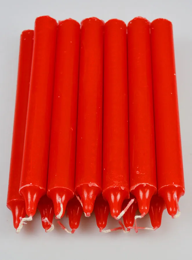 12 Solid Colour Prayer Candles - Red (pic 2)