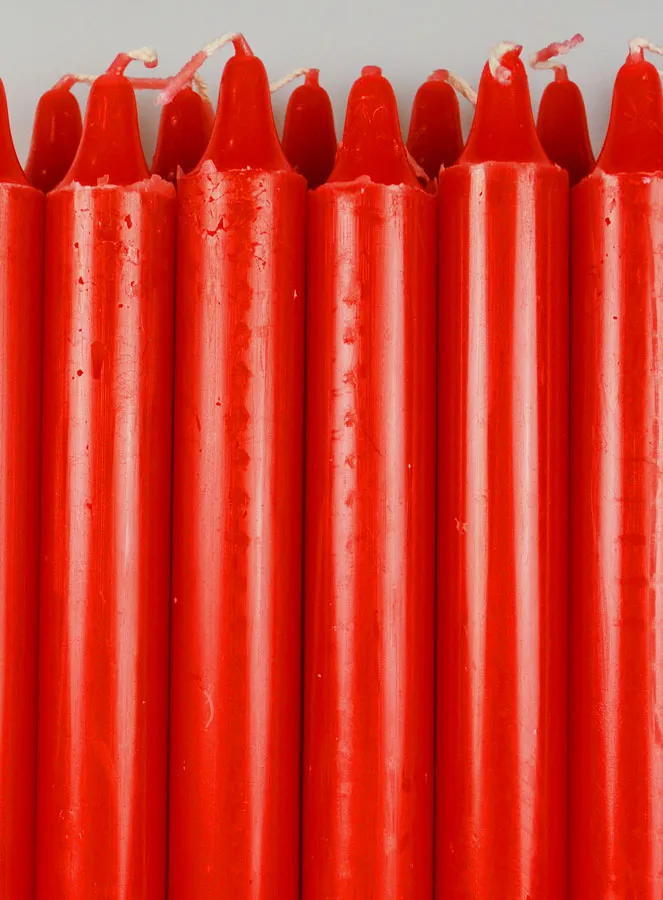 12 Solid Colour Prayer Candles - Red (pic 3)