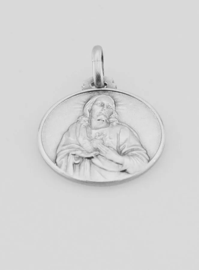 Sacred Heart of Jesus Solid Silver Medal - 1,8 cm (pic 2)