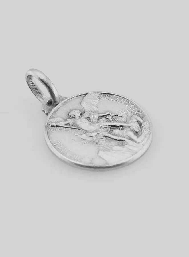 Saint Michael Solid Silver Medal - 1,6 cm (pic 3)
