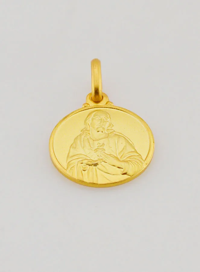 Sacred Heart of Jesus Gold Plated Medal - 1,4 cm (pic 2)