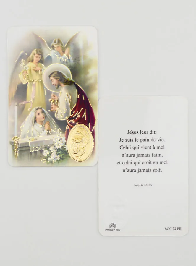 Girl First Communion Medal & Prayer Card (pic 2)
